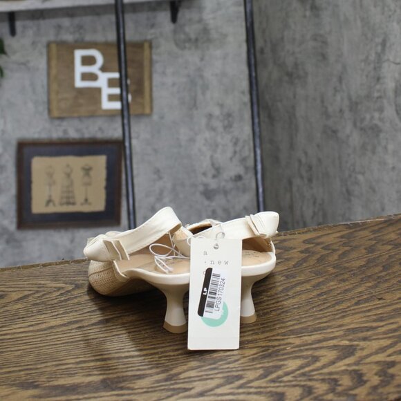 A New Day Womens Milan Raffia Slingback Heels 92611221 Beige Brown 8.5M - Picture 4 of 10